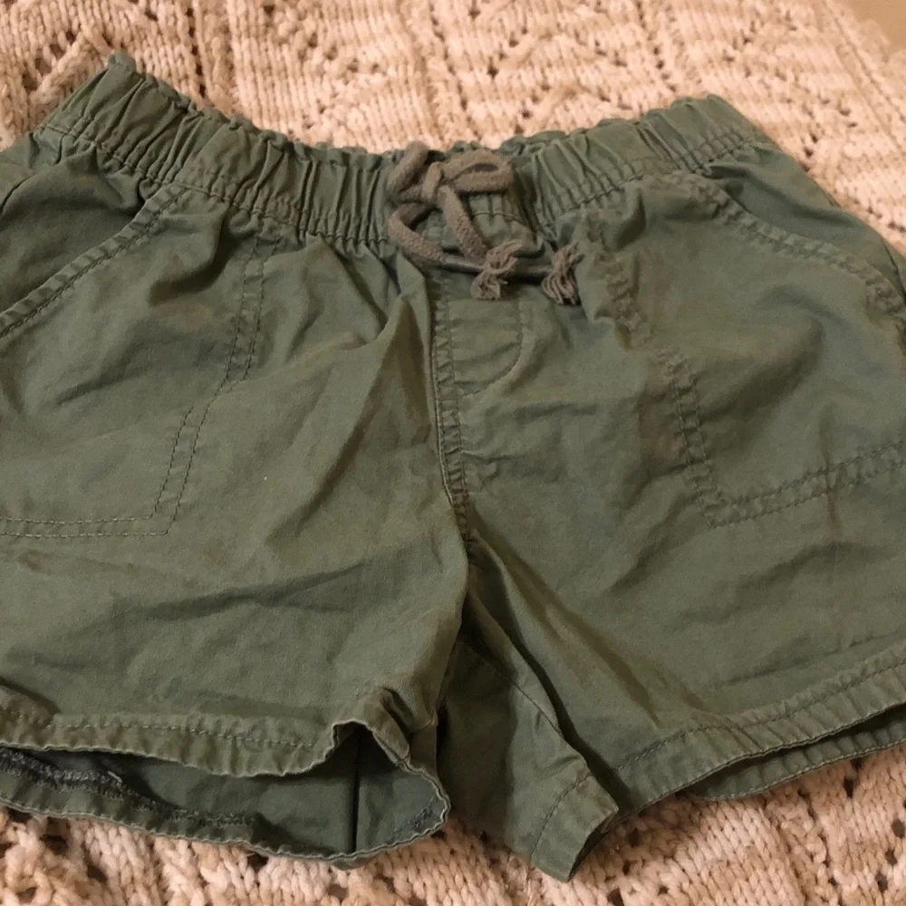 GAP Olive Green Elastic-Waist Drawstring Shorts